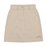 Coco Blanc Tan Striped Jean Skirt