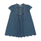 Coco Blanc Denim Short Sleeved Scalloped Dress