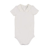 Coco Blanc White Scalloped  Peter Pan Onesie