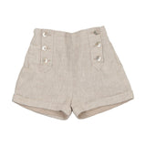 Coco Blanc Sand Linen Button Shorts