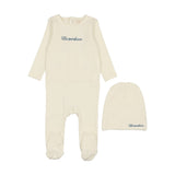 Lilette Milk/Cloud Cotton Word Footie Set