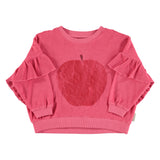 Piupiuchick Strawberry Pink Apple Terry Sweatshirt