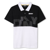 DKNY Black/White Polo T-Shirt