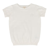 Analogie White Short Sleeve Crewneck Sweater