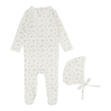 Lilette Vanilla/Blue Floral Cluster Footie Set