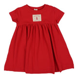 Lil Legs Red Short Sleeve Patch Dress