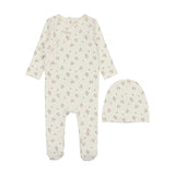 Lilette Winter White/Floral Dainty Floral Footie Set