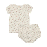 Lilette Winter White/Floral Dainty Floral Short Sleeve Set