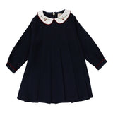 Analogie Navy Collar Pleated Dress