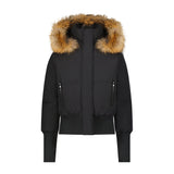 Scotch Bonnet Black With Natural Fur Ribbed Cuff Down Coat