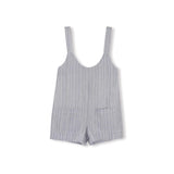 One Child Stripe Linen Overalls