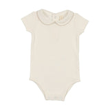 Lilette Winter White/Oat Edged Collar Onesie