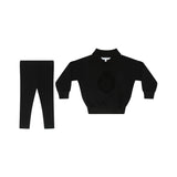 Little Parni Black Sweatshirt Logo Set