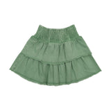 Farren and Me Green Wash Denim Tiered Skirt