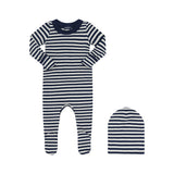 Parni Blue/Ivory Striped Footie