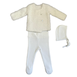 Kipp White Mink Cardigan & Hat Set