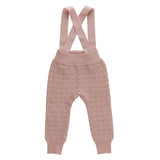 Kipp Pink Zig Zag Pointelle Knit Overalls