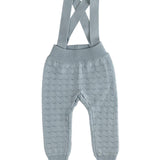 Kipp Sage Zig Zag Pointelle Knit Long Overalls