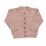 Kipp Pink Zig Zag Pointelle Knit Cardigan