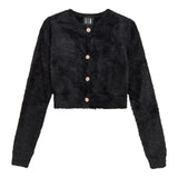 Gem Black Furry Cardigan