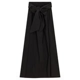 Gem Black Belted Taffeta Skirt