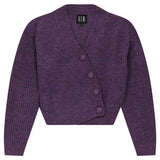 Gem Plum Crossed Button Cardigan