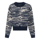 Gem French Navy Zebra Print Sweater