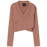 Gem Cork Knit Wrap Blazer