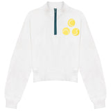 Gem White Half Zip Tennis Sweatshirt