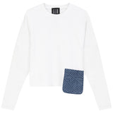 Gem White/Denim Pocket Cropped T-Shirt