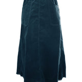 Hev Teal Cord Paneled Skirt