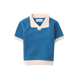 Gingersnaps Blue Gavin Waffle Polo