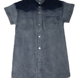 Crew Blue Denim Two-Tone Dress