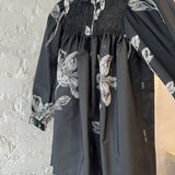 Piccola Ludo Black & White Floral Embroidered Girella Dress