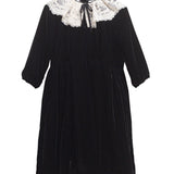 Cosmosophie Black Velvet Lace Dress