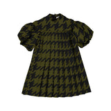 Christina Rohde Olive Houndstooth Dress