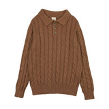 Analogie Camel Cable Knit Polo