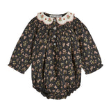 Emile Et Ida Champetre Noir Floral Romper