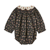 Emile Et Ida Champetre Noir Floral Romper