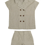 Noma Olive Double Breasted Stripe Set