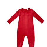 Crew Red Rib Velour Footie