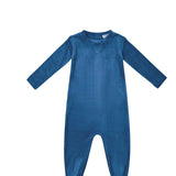 Crew Blue Rib Velour Footie