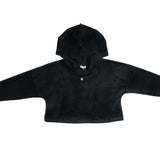 Crew Black Velour Rib Top