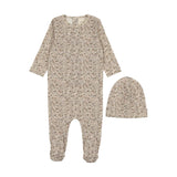 Mema Knits Floral Footie & Hat Set