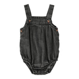 Analogie Black Wash Heart Button Romper