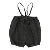 Analogie Black Wash Bubble Suspender Shorts