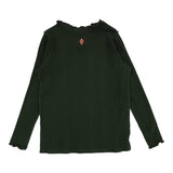 Lil Legs Green Ribbed Funnel Neck