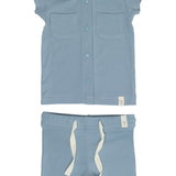 Crew Blue Cotton Short Set