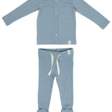 Crew Blue Cotton Long Set