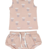 Crew Pink Cotton Tank Set